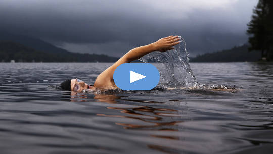 Focusing on Joy and Cultivating Resilience a swimmer in large expanse of water