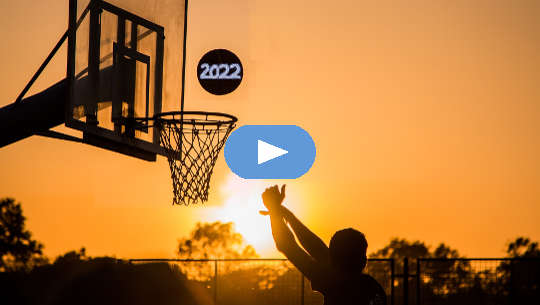 2022 – The Year of Activation basketball playing shooting a 2022 ball into the hoop