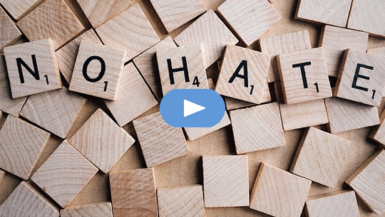 Vaccination or No Vaccination? That Is Not the Question Here... Scrabble letters that spell out: NO HATE
