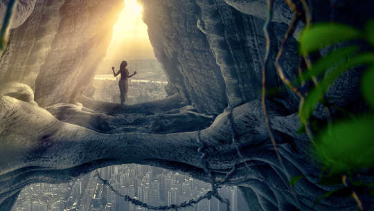 Light Calling From The Abyss woman standing over an abyss