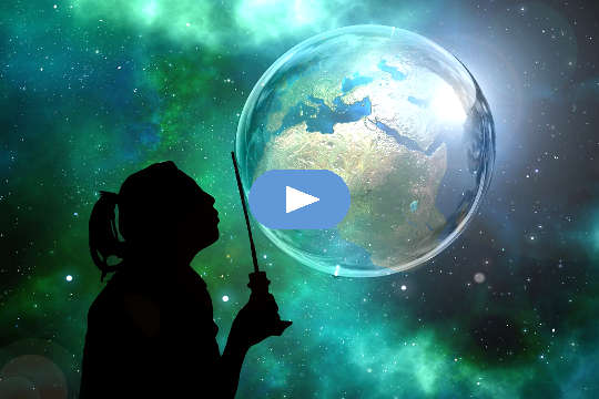 Dare To Dream and Create a Vision for Your Life silhouette of someone holding a wand in front of Planet Earth