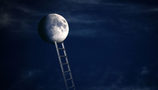 Explore Your Resistance to Life’s Opportunities ladder reaching up to the moon