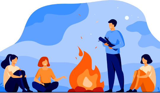 Why We Still Need Storytelling image of people around a campfire