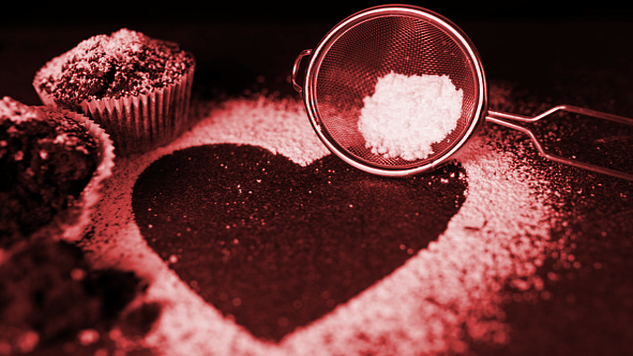 When You Can't Make Up Your Mind... a sifter on top of the shape of a heart