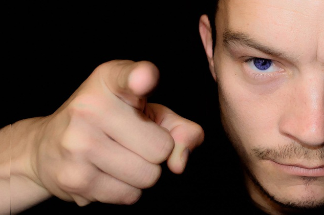 Give Up Expectations to Feel More Love A man up close and pointing a finger at someone. Image by PublicDomainPictures from Pixabay.
