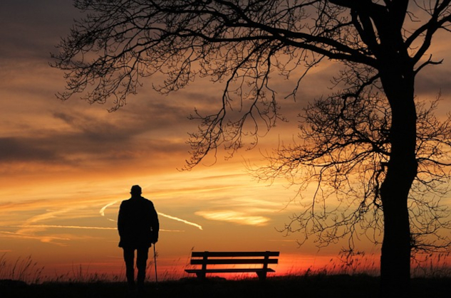 Simplify Your Life, Free Your Soul A man standing outside at sunset under a tree. Image from Pixabay.